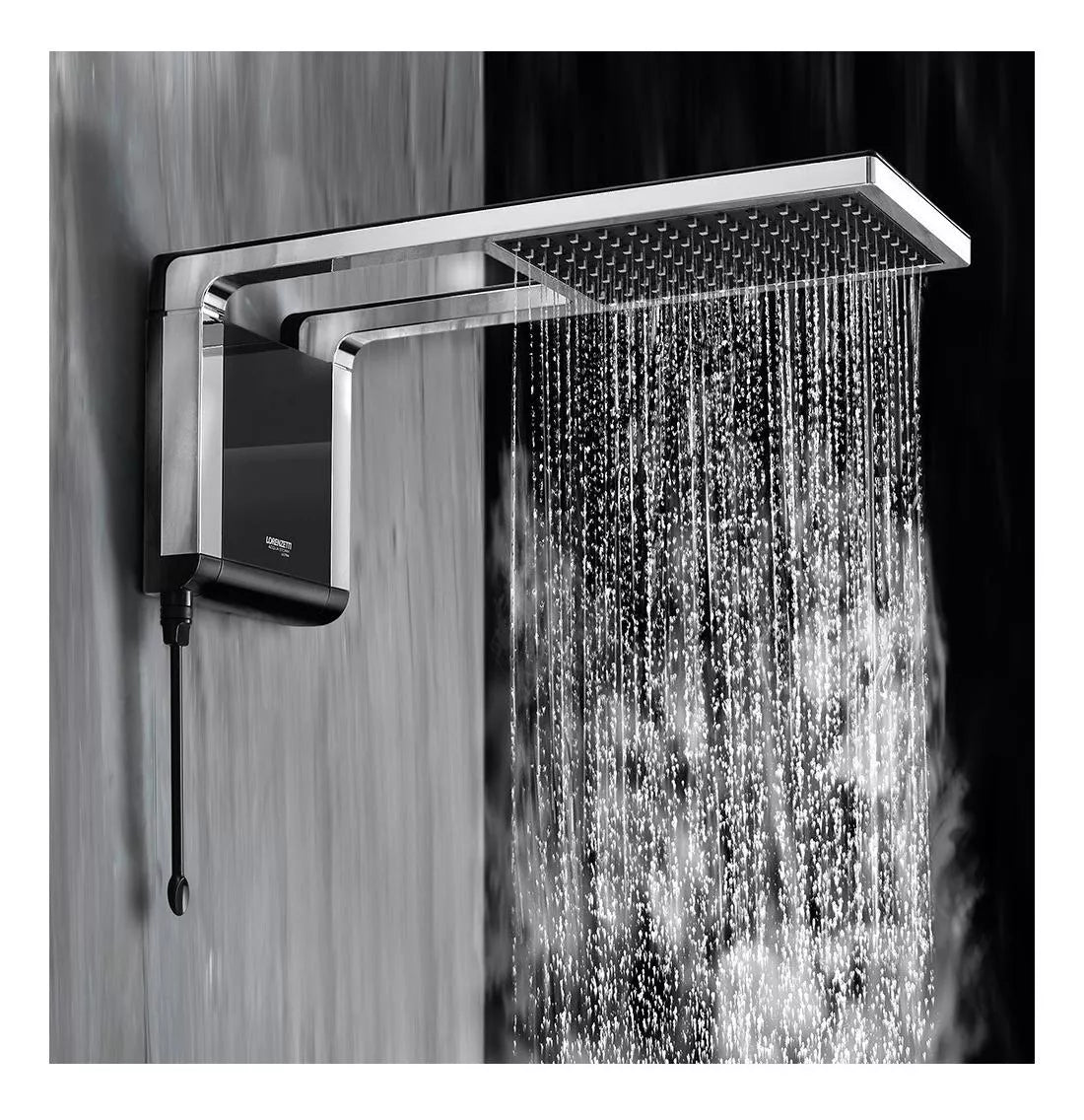 Chuveiro Elétrico de Parede Lorenzetti Acqua Ultra Storm Preto 7800W 220V Preto Cromado