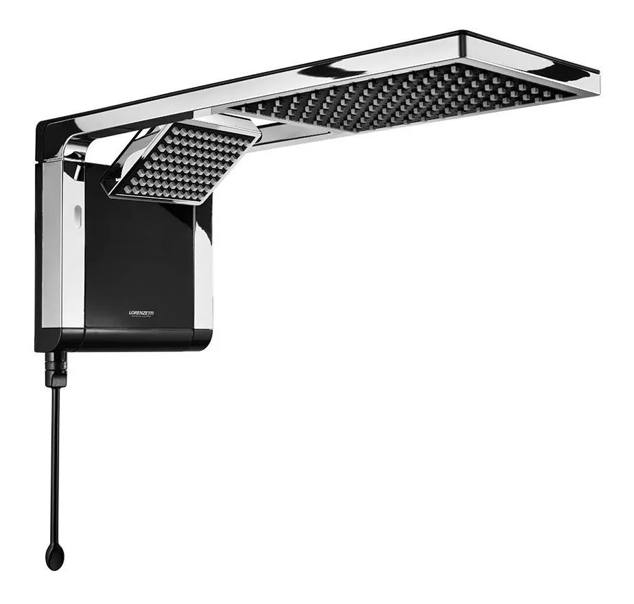 Chuveiro Elétrico De Parede Lorenzetti Acqua Ultra Duo Flex Preto Cromado 6800w 220v