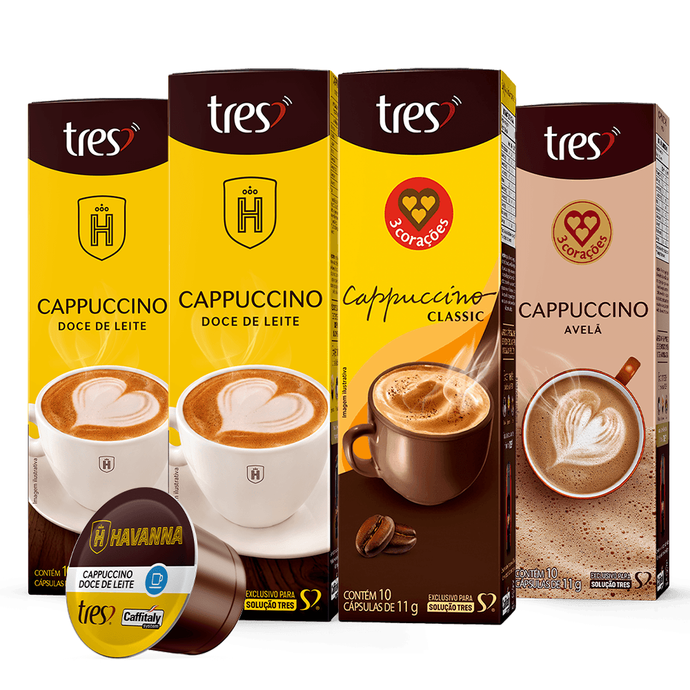 Kit Cappuccino Lovers II com 40 Cápsulas TRES 3 Corações