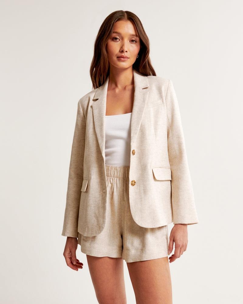 Abercrombie & Fitch Blazer Mistura de Linho