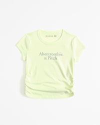 Abercrombie & Fitch camiseta estampada com logo e franzido lateral