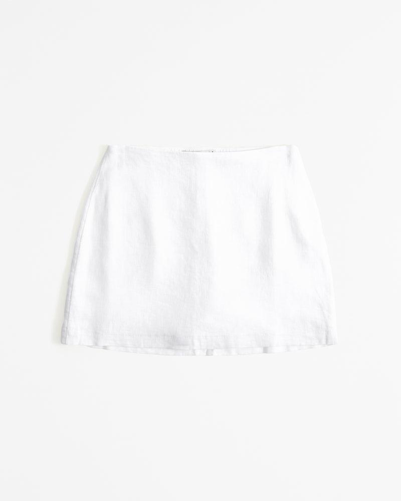 Abercrombie & Fitch Mini skort A&F Scarlett com mistura de linho