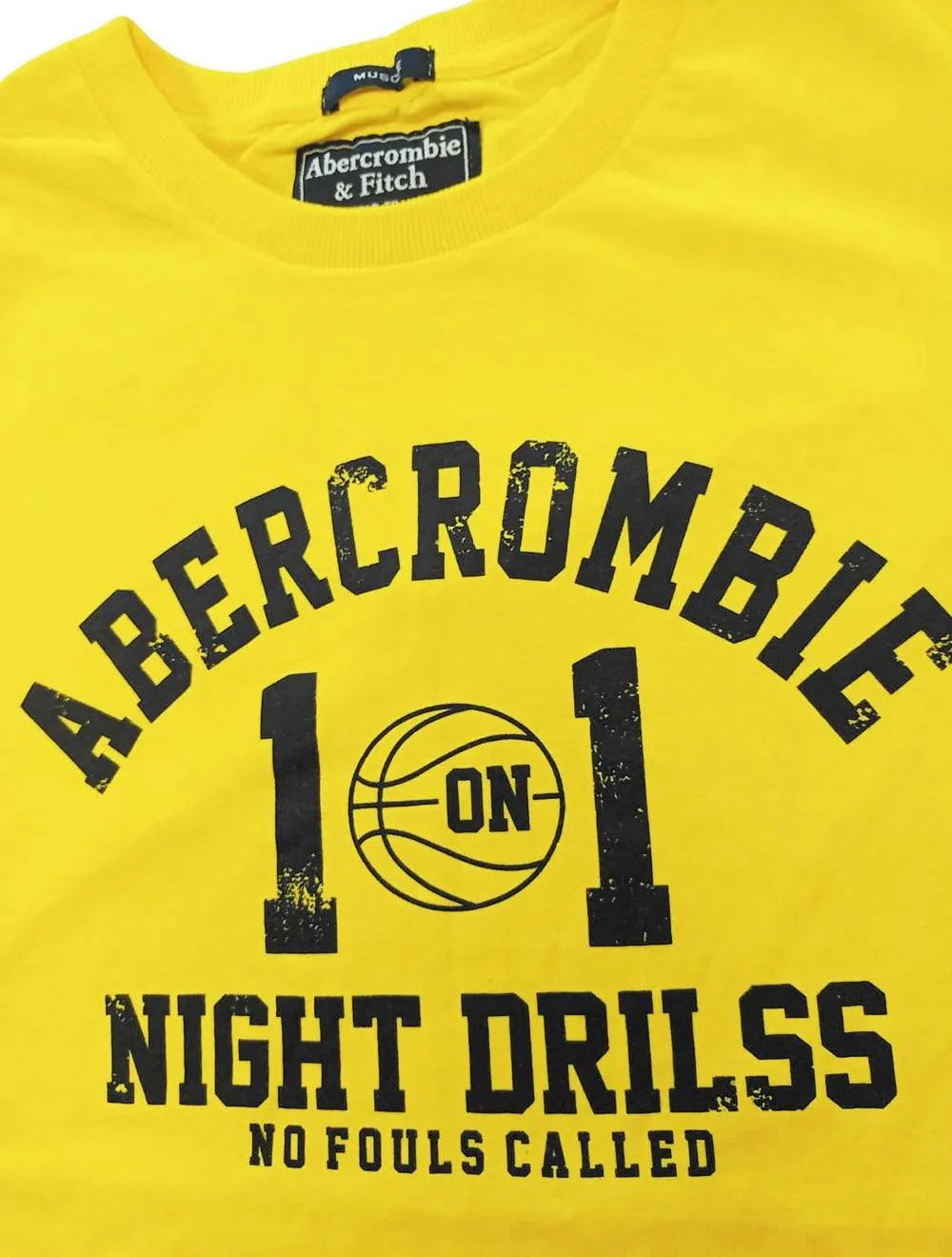 Camiseta Abercrombie Masculina Muscle Basket Night Drills Amarela