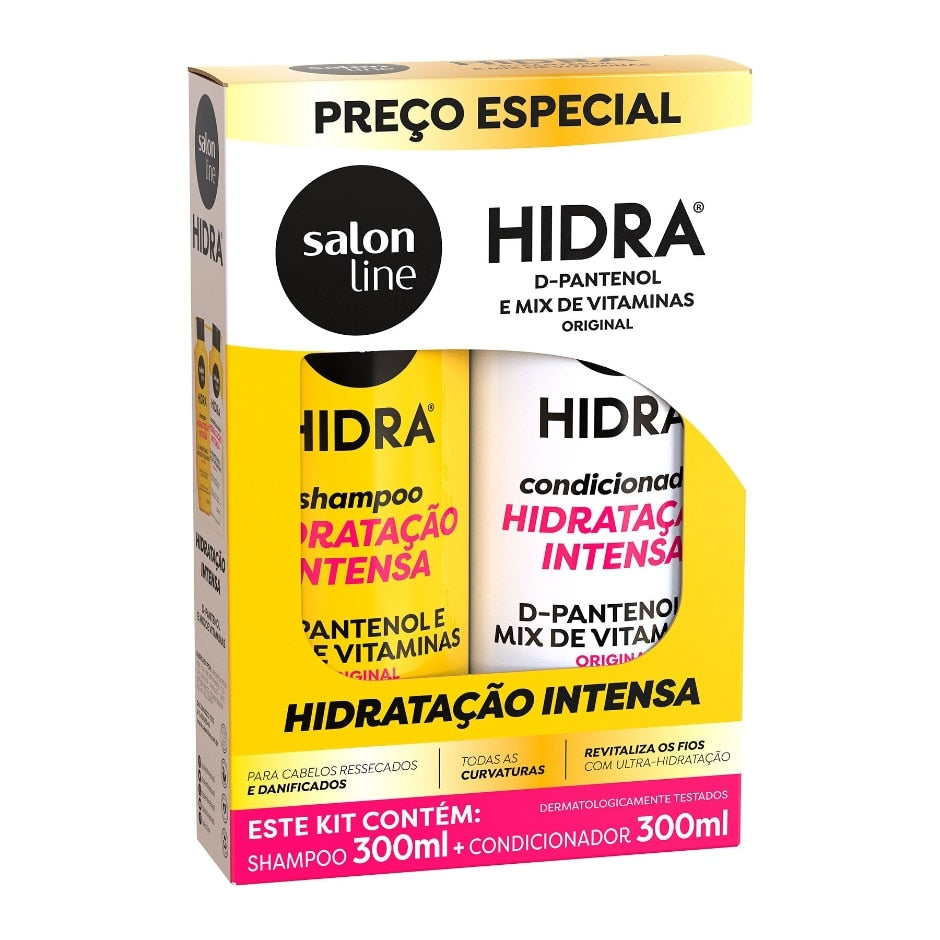 Kit Shampoo e Condicionador Hidra D-Pantenol e Mix de Vitaminas Salon Line 300ml