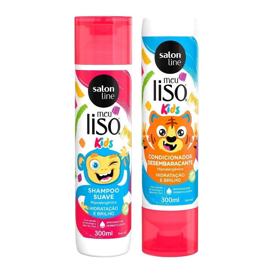 Kit Kids Shampoo e Condicionador Meu Lisinho Salada de Frutas Salon Line