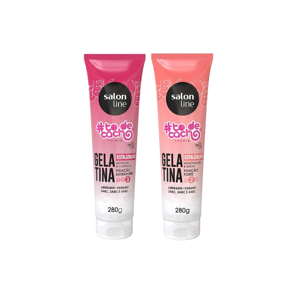 Kit Gelatinas #todecacho Fixação Forte e Extra Forte Salon Line