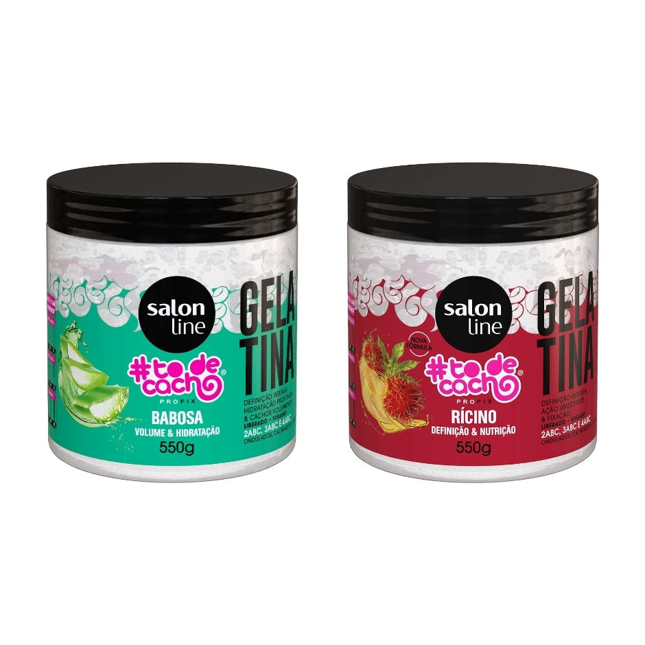 Kit Gelatina Babosa + Gelatina Óleo de Rícino #todecacho Salon Line