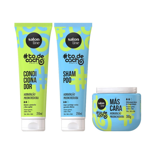 Kit Shampoo, Condicionador e Máscara #todecacho Hidratação Preenchedora