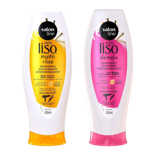 Kit Defrizantes Meu Liso Demais e Muito+Liso e 200ml Salon Line