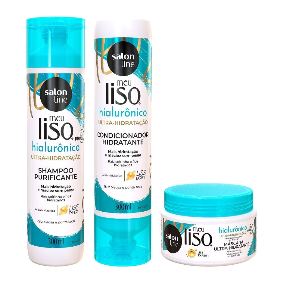 Kit Meu Liso Shampoo + Condicionador + Máscara SPA Capilar Ácido Hialurônico