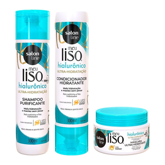 Kit Meu Liso Shampoo + Condicionador + Máscara SPA Capilar Ácido Hialurônico