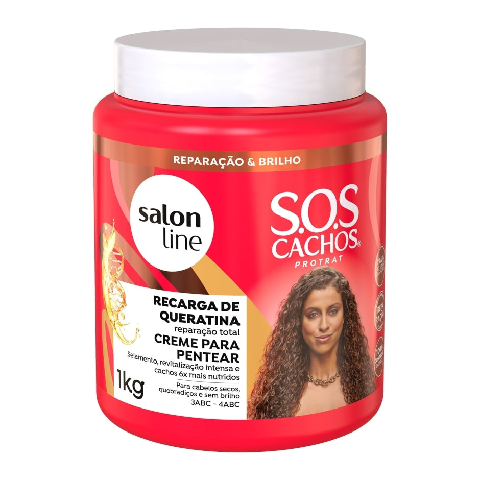 SOS Cachos Recarga de Queratina Creme para Pentear Reparação Total 1kg 47 Avaliações