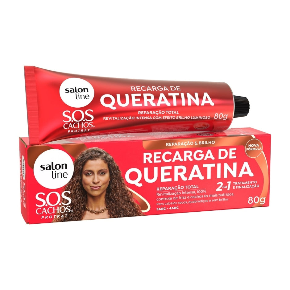 SOS Cachos Recarga de Queratina - Reparação Total 80g