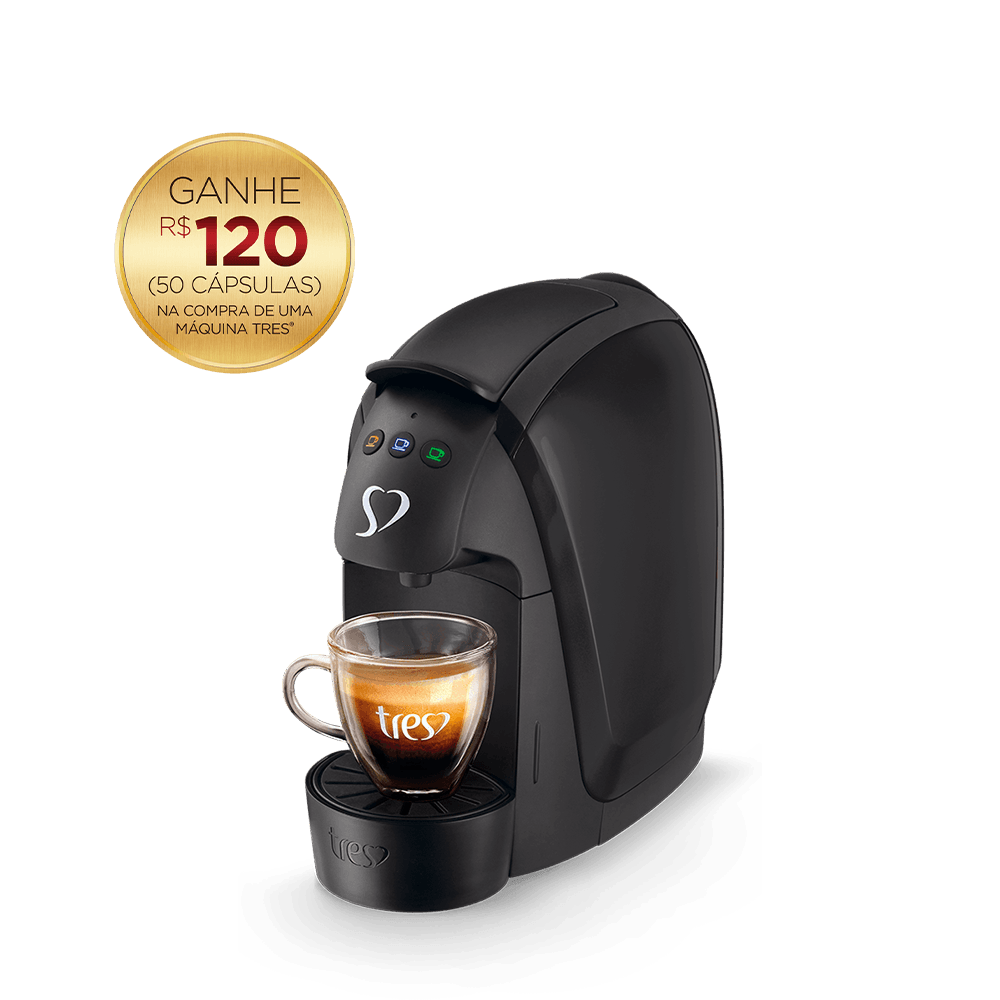 Cafeteira Espresso Luna + 120 Cápsulas – TRES 3 Corações