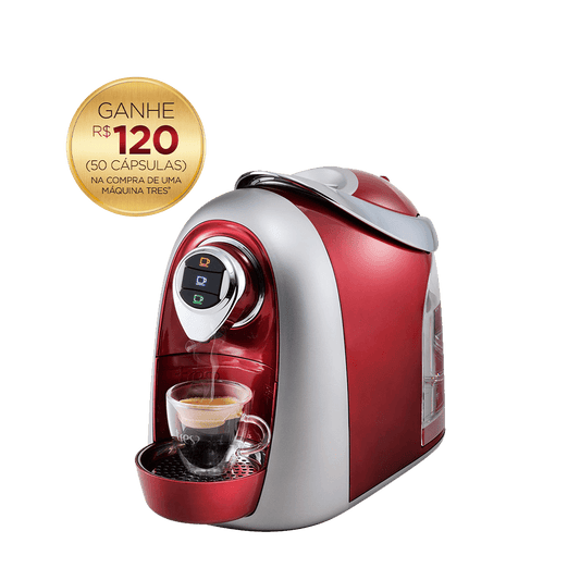 Cafeteira Espresso Modo Vermelha Automática + 120 Cápsulas