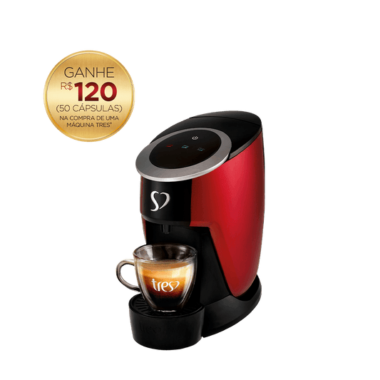 Cafeteira Espresso Touch Vermelha Automática + 120 Cápsulas